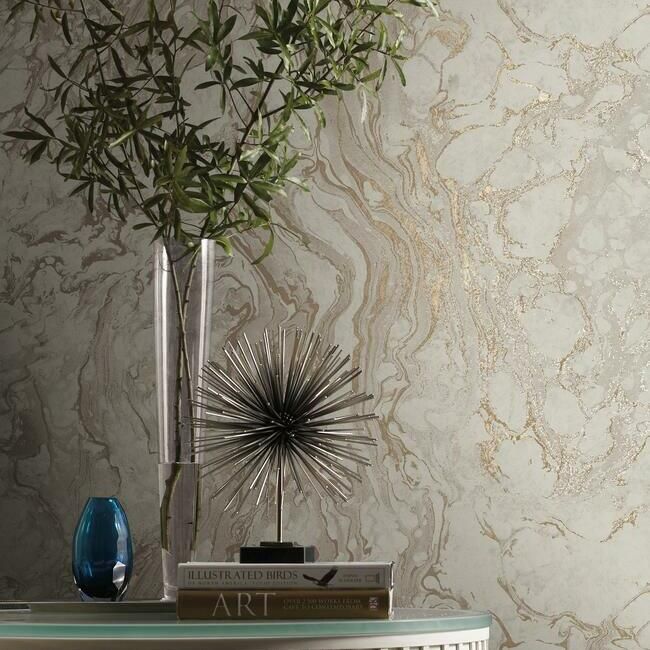 media image for Polished Marble Wallpaper in Taupe from the Ronald Redding 24 Karat Collection by York Wallcoverings 222