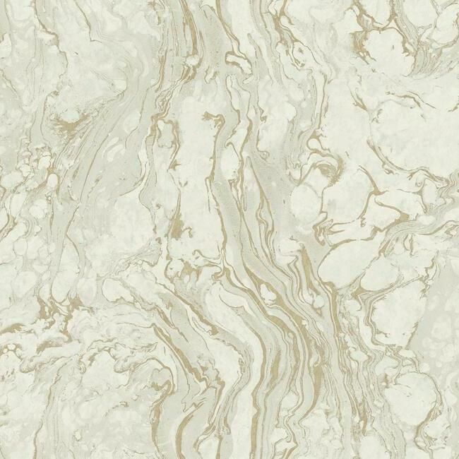 media image for Polished Marble Wallpaper in White and Gold from the Ronald Redding 24 Karat Collection by York Wallcoverings 281