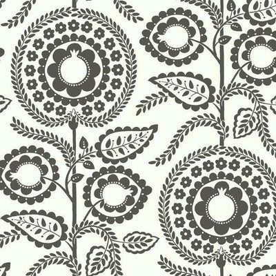 product image of Pomegranate Bloom Wallpaper in Black and White from the Silhouettes Collection by York Wallcoverings 516