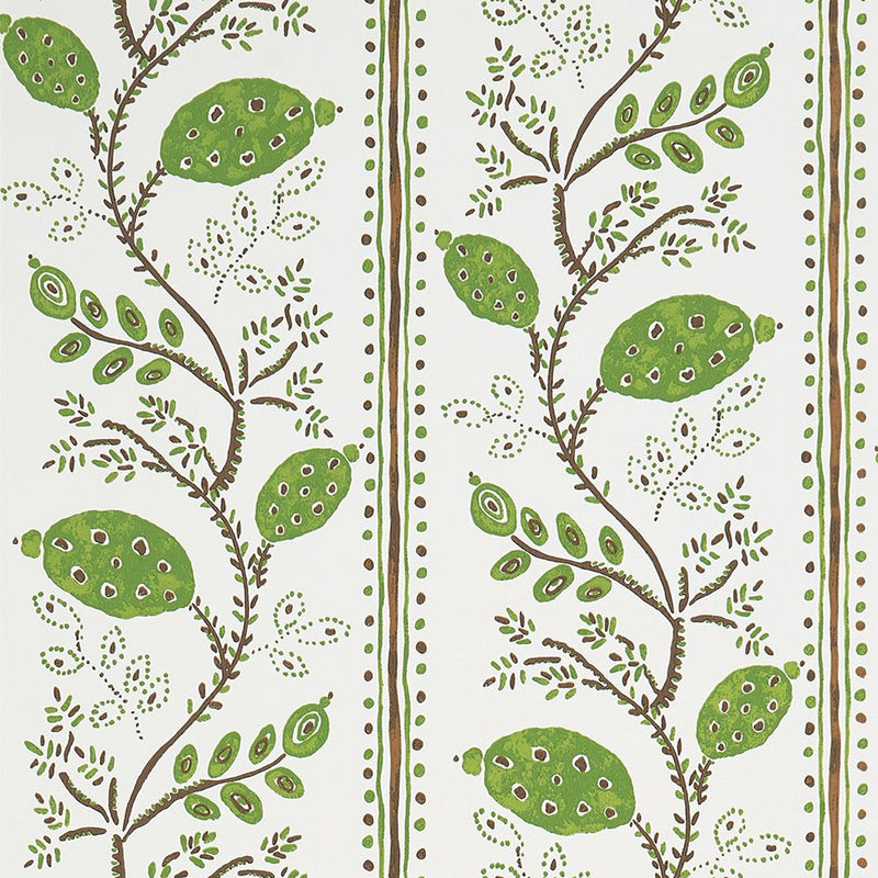 media image for sample pomegranate trail wallpaper in green and chocolate from the ashdown collection by nina campbell for osborne little 1 285