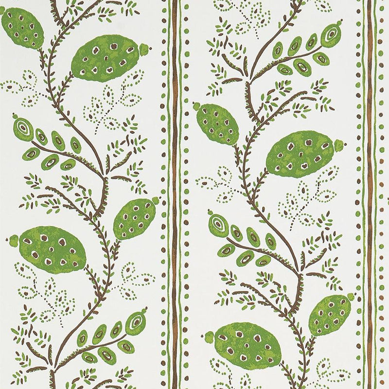media image for Pomegranate Trail Wallpaper in Green and Chocolate from the Ashdown Collection by Nina Campbell for Osborne & Little 247