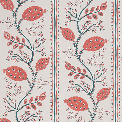 product image of sample pomegranate trail wallpaper in red from the ashdown collection by nina campbell for osborne little 1 515