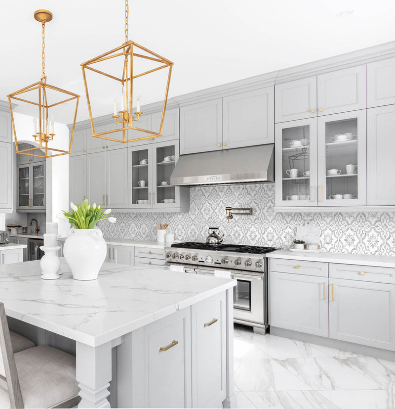 media image for Porto Tile Peel-and-Stick Wallpaper in Harbor Mist from the Luxe Haven Collection by Lillian August 269