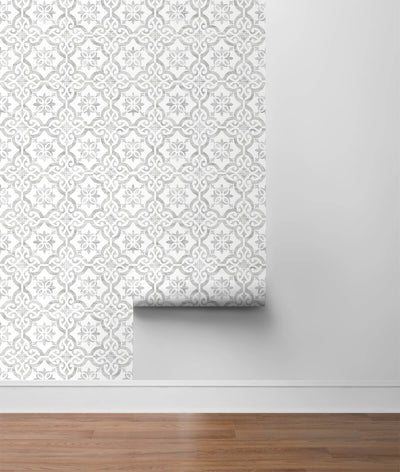 product image for Porto Tile Peel-and-Stick Wallpaper in Harbor Mist from the Luxe Haven Collection by Lillian August 5