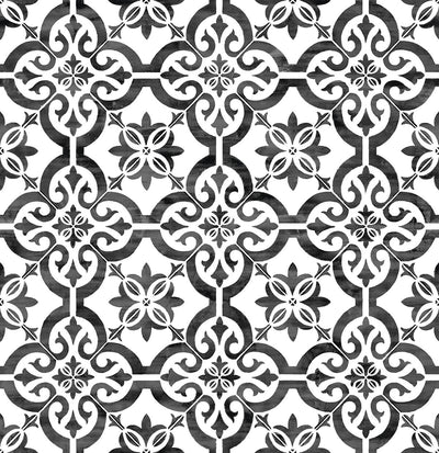 product image of sample porto tile peel and stick wallpaper in onyx from the luxe haven collection by lillian august 1 572