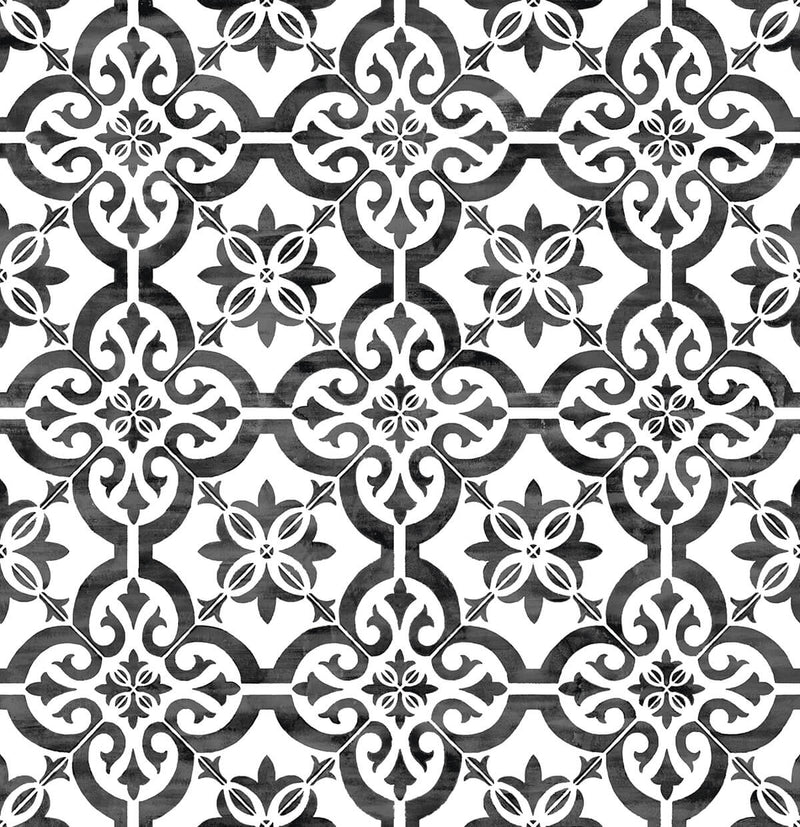 media image for sample porto tile peel and stick wallpaper in onyx from the luxe haven collection by lillian august 1 252