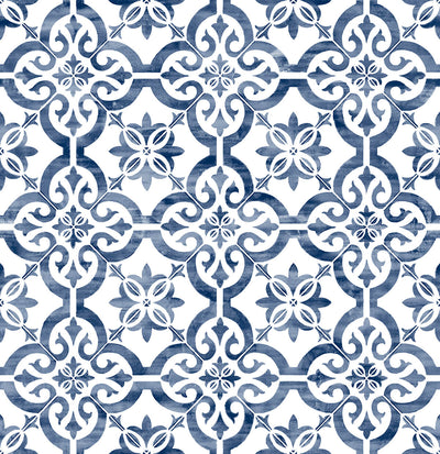 product image of sample porto tile peel and stick wallpaper in riviera blue from the luxe haven collection by lillian august 1 553