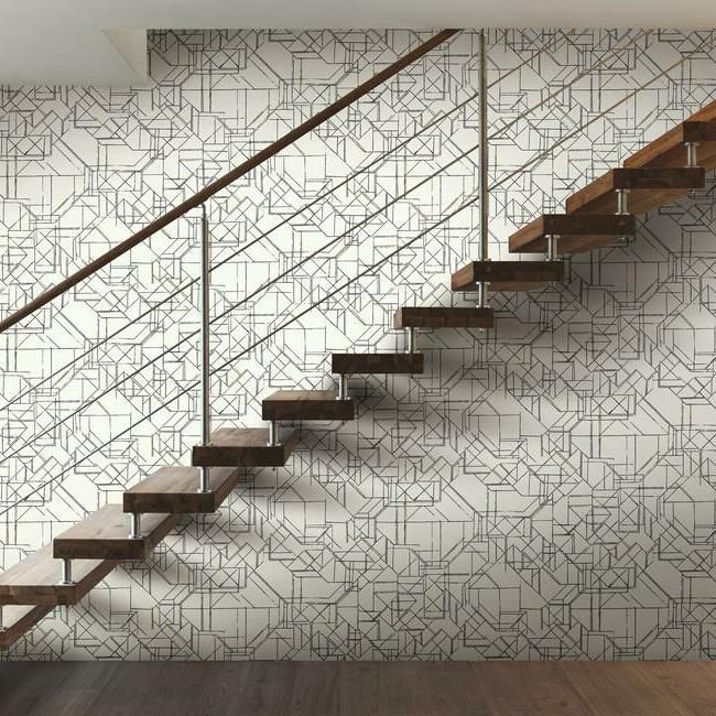 media image for Prism Schematics Peel & Stick Wallpaper in Black and Gold by York Wallcoverings 25