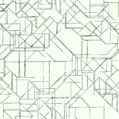 product image for Prism Schematics Peel & Stick Wallpaper in Black and Gold by York Wallcoverings 29