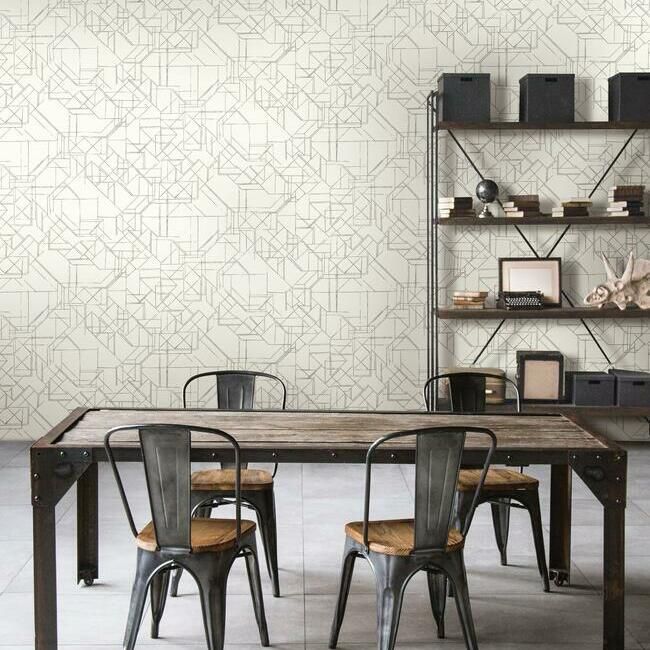 media image for Prism Schematics Peel & Stick Wallpaper in Glint and Grey by York Wallcoverings 255