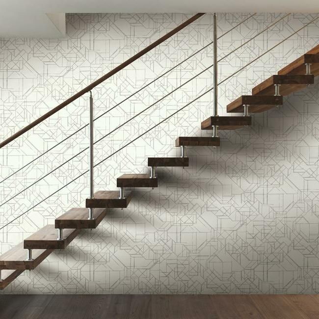 media image for Prism Schematics Peel & Stick Wallpaper in Glint and Grey by York Wallcoverings 295