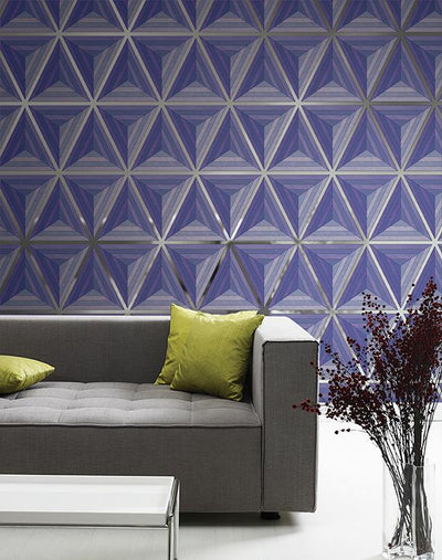 product image of Pyramid Wallpaper in Purple from the Watercolor Florals Collection by Mayflower Wallpaper 515