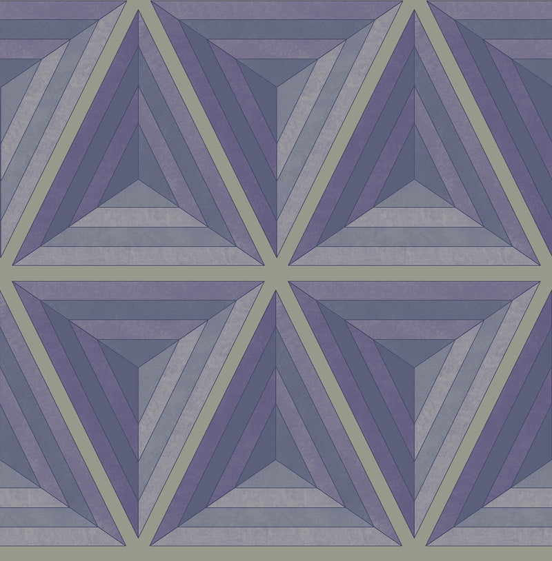 media image for sample pyramid wallpaper in purple from the watercolor florals collection by mayflower wallpaper 1 229