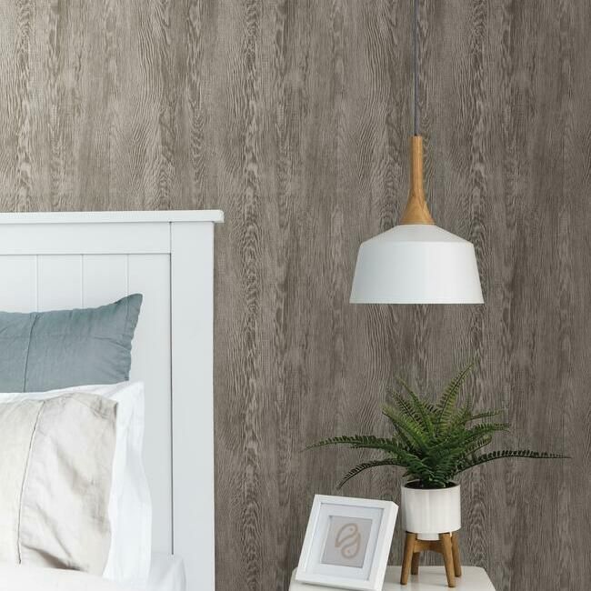 media image for Quarter Sawn Wood Wallpaper in Mink from the Simply Farmhouse Collection by York Wallcoverings 229