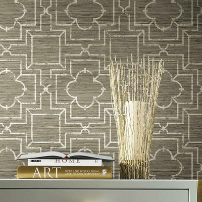 product image for Quatrefoil Trellis Peel & Stick Wallpaper in Neutral by York Wallcoverings 71