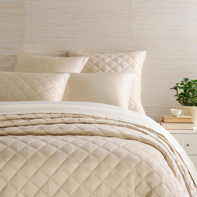 product image for quilted silken solid sand coverlet by annie selke pc890 fq 1 49