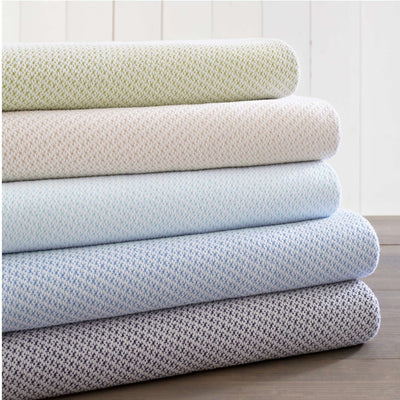 product image for quinn french blue cotton blanket by annie selke pc423 fq 5 18
