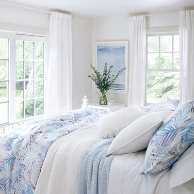 product image for quinn french blue cotton blanket by annie selke pc423 fq 4 90