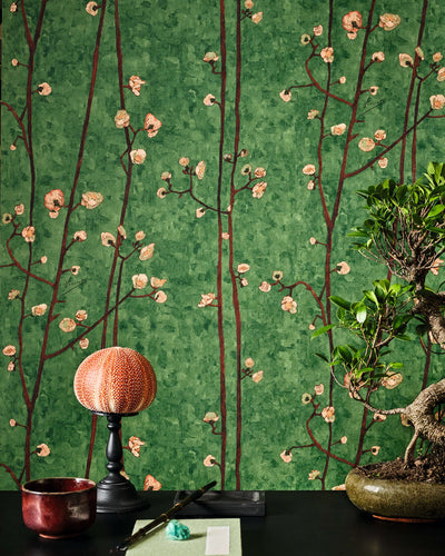product image for Plum Branches Hunter Green Wallpaper by Walls Republic 78