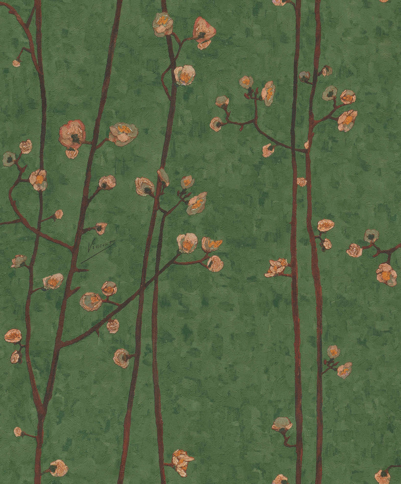 media image for Plum Branches Hunter Green Wallpaper by Walls Republic 234