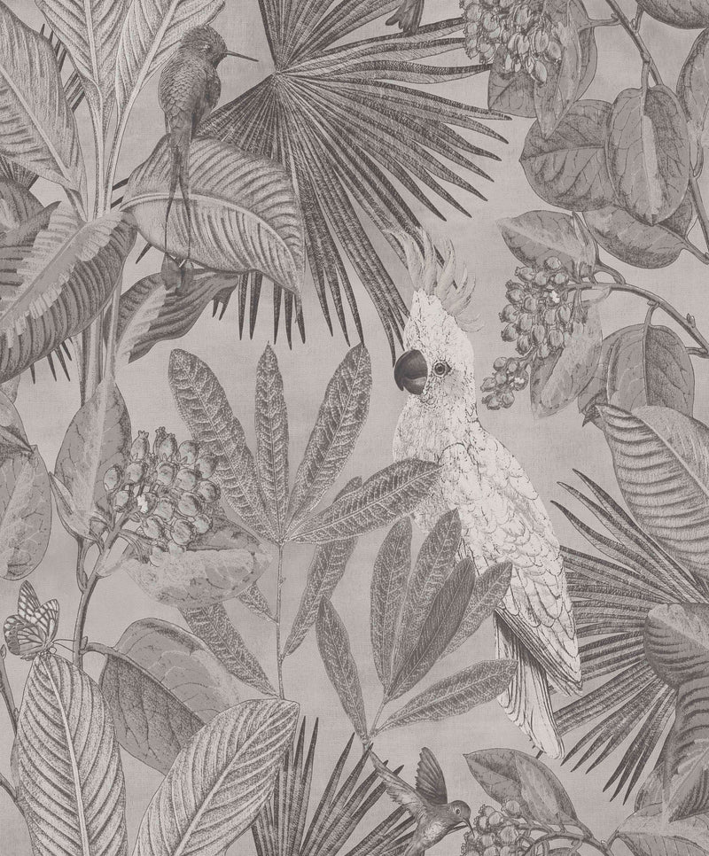 media image for Tropical Paradise Grey Wallpaper by Walls Republic 251