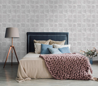 product image for Textured Tile Grey Wallpaper by Walls Republic 13