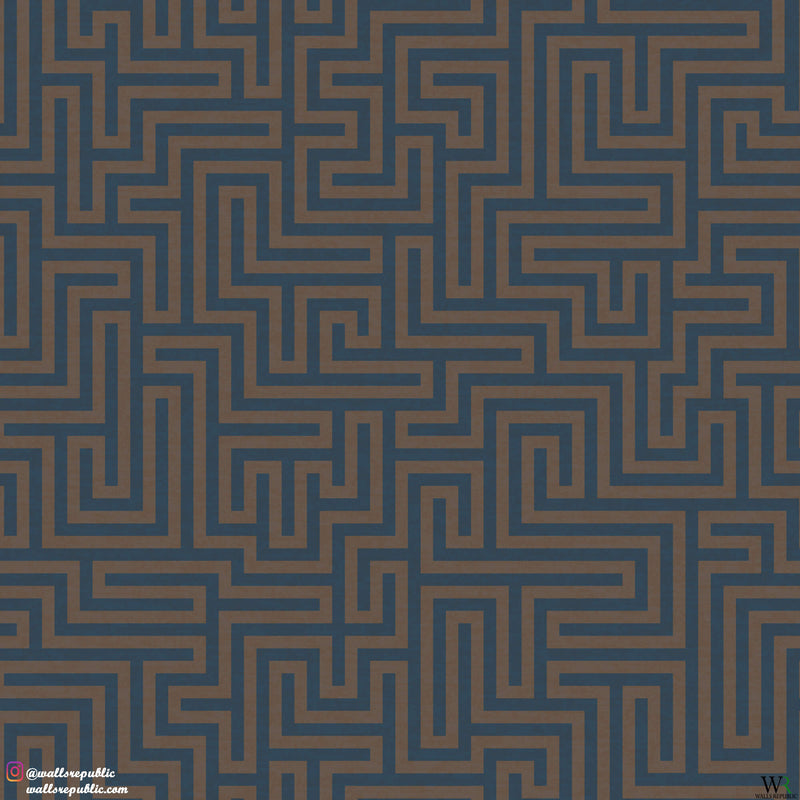 media image for sample maze navy wallpaper by walls republic 1 237