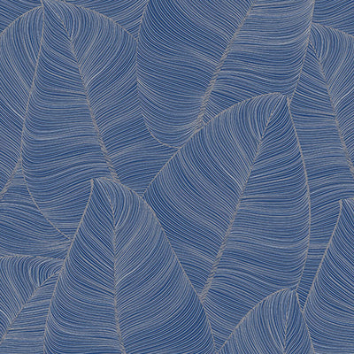 product image of Fine Line Leaves Abstract Blue Wallpaper by Walls Republic 594