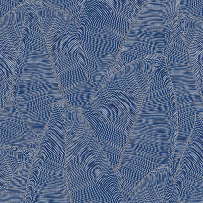 media image for Fine Line Leaves Abstract Blue Wallpaper by Walls Republic 255