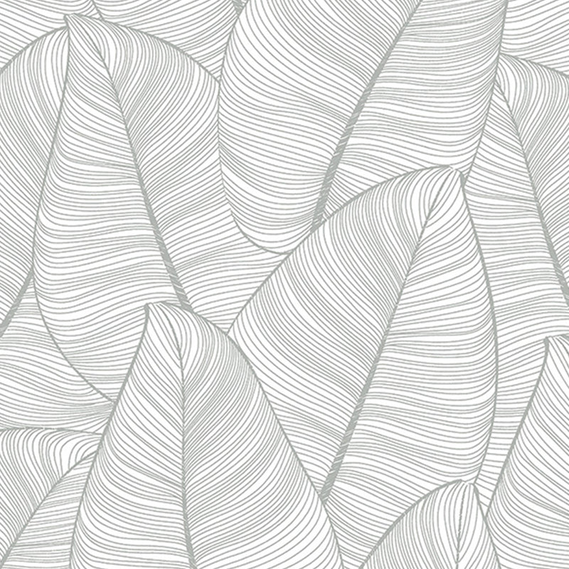 media image for Fine Line Leaves Abstract Silver Wallpaper by Walls Republic 221