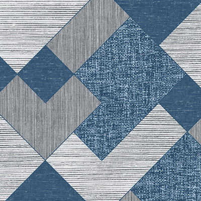 product image of Patchwork Geometric Blue Wallpaper by Walls Republic 598
