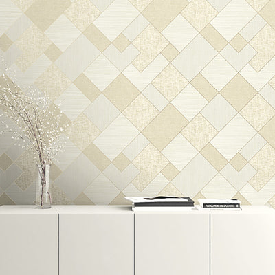 product image for Patchwork Geometric Beige Wallpaper by Walls Republic 46