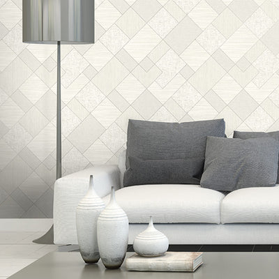 product image for Patchwork Geometric Grey Wallpaper by Walls Republic 70