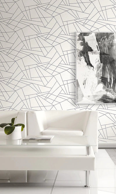 product image for Sharp Geometry White Wallpaper by Walls Republic 61
