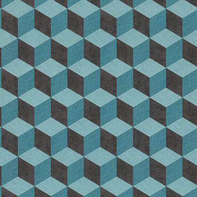 product image of sample 3 dimensional bold cube teal wallpaper by walls republic 1 54