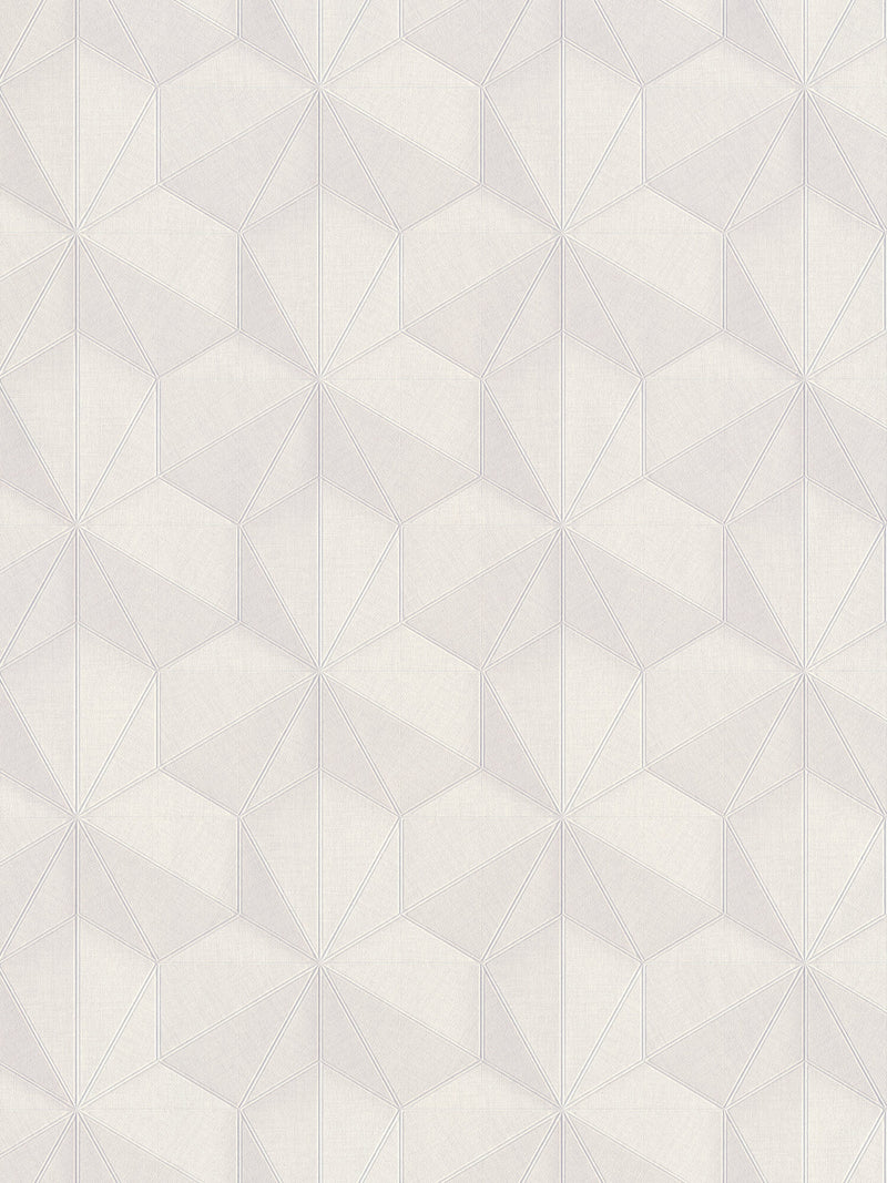 Shop Sample Tri-Hexagonal Cream Wallpaper | Burke Decor