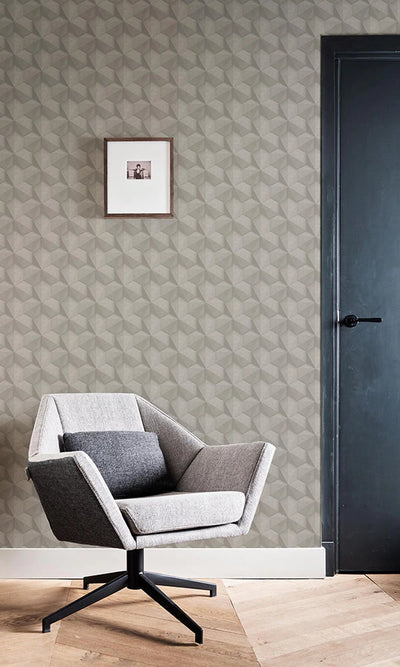 product image for Tri-Hexagonal Taupe Wallpaper by Walls Republic 84