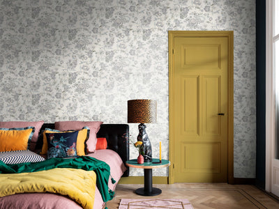 product image for Bold Vintage Blooming Floral Grey Wallpaper by Walls Republic 48