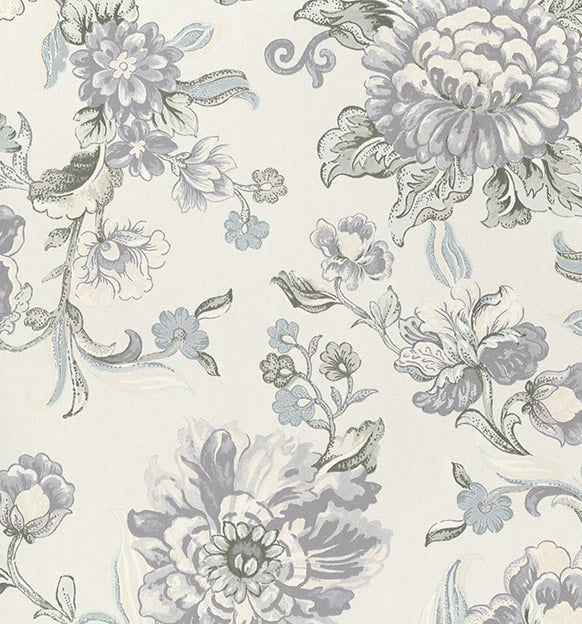 media image for Bold Vintage Blooming Floral Grey Wallpaper by Walls Republic 220