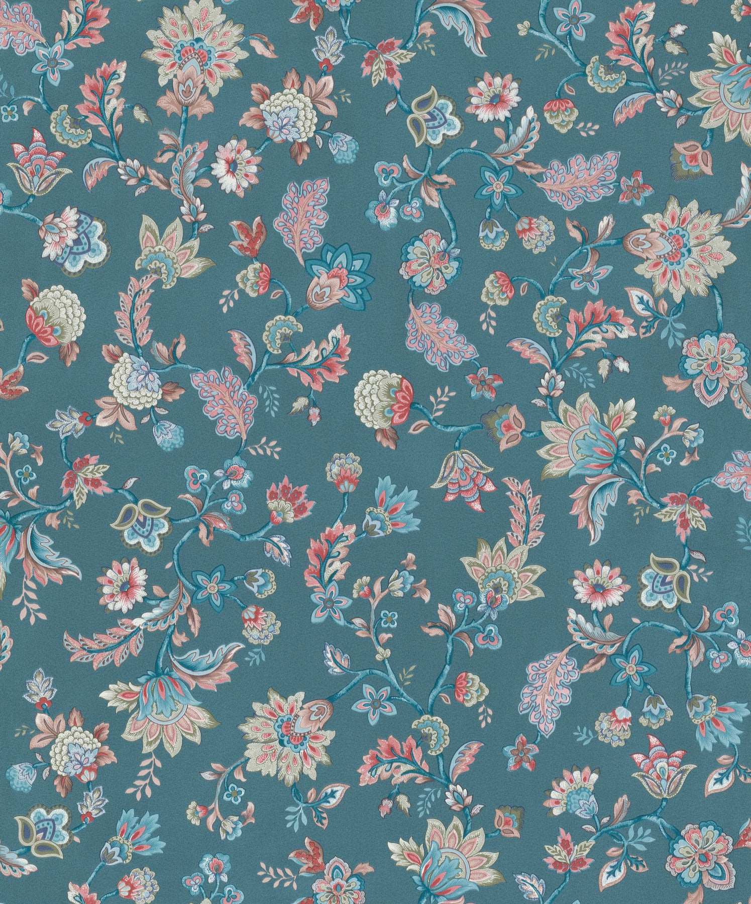 Shop VintagePaisley Blossoms Turquoise Wallpaper | Burke Decor