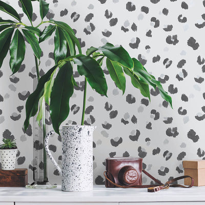 product image for Painted Leopard Grey Wallpaper by Walls Republic 52