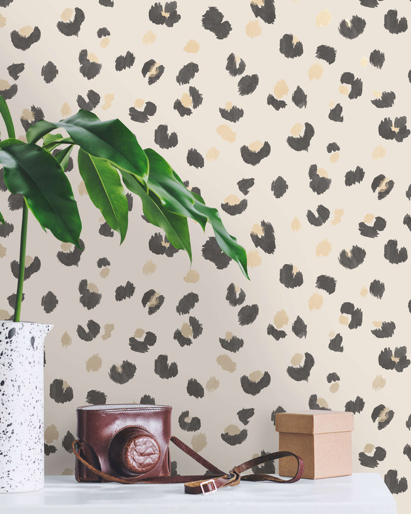 media image for Painted Leopard Cream Wallpaper by Walls Republic 256