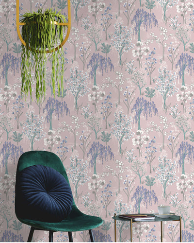 product image for Whimsical Botanicals Pink Wallpaper by Walls Republic 6