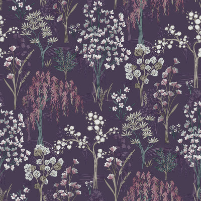 product image of sample whimsical botanicals purple wallpaper by walls republic 1 514