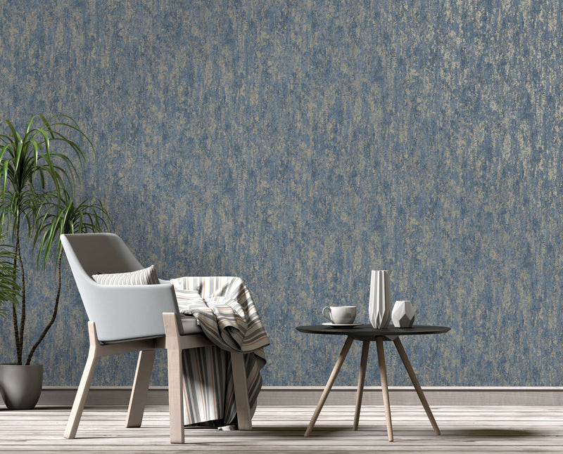 media image for Weathered Metallic Navy Wallpaper by Walls Republic 271
