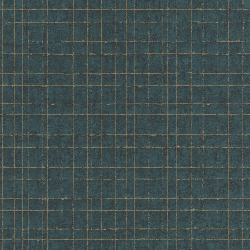 media image for Weathered Grid Royal Green Wallpaper by Walls Republic 211