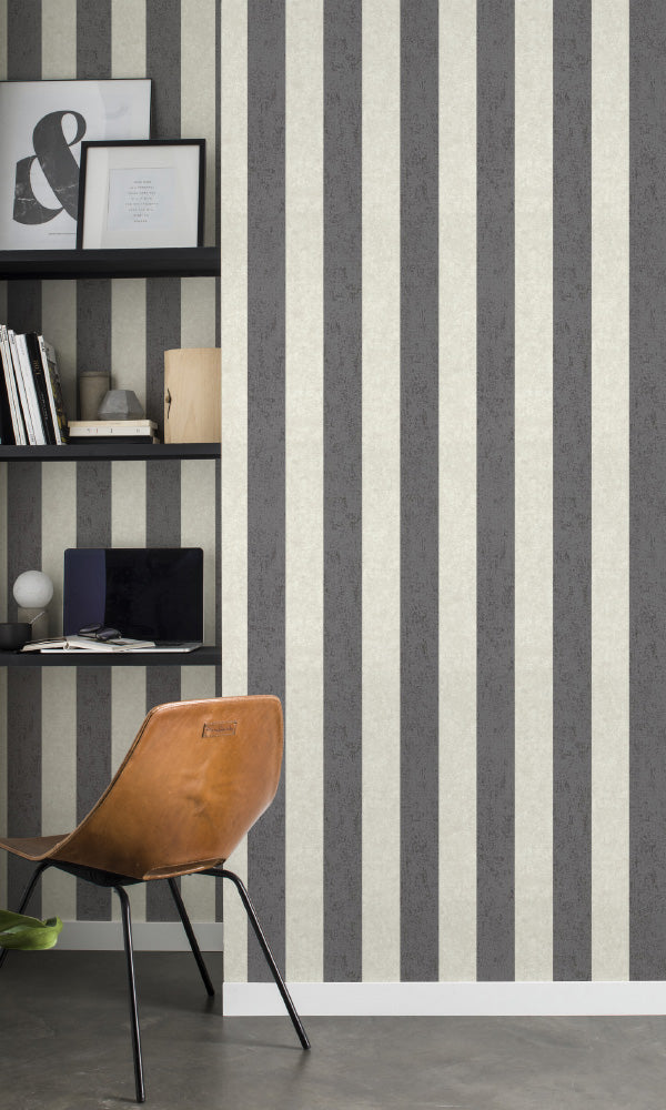 media image for Duo Stripe Black and White Wallpaper by Walls Republic 264