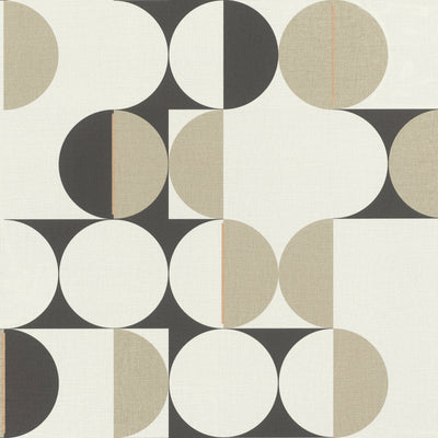 product image of Circles in Motion Metallic Black and White Wallpaper by Walls Republic 599
