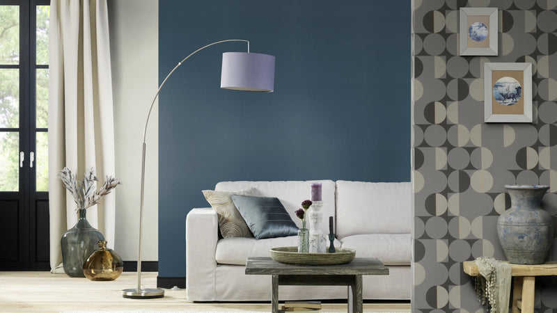 media image for Circles in Motion Metallic Grey and Silver Wallpaper by Walls Republic 226