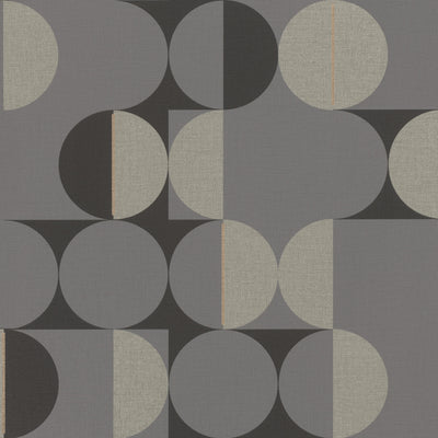 product image for Circles in Motion Metallic Grey and Silver Wallpaper by Walls Republic 69